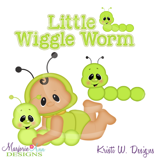 Little Wiggle Worm Cutting Files Includes Clipart - Click Image to Close